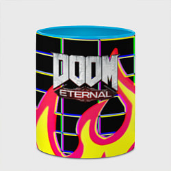 Кружка 3D Doom Eternal retro game, цвет: 3D-белый + небесно-голубой — фото 2