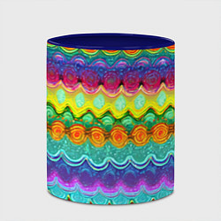Кружка 3D Разноцветные волнистые узоры, цвет: 3D-белый + синий — фото 2