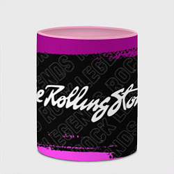 Кружка 3D Rolling Stones rock legends по-горизонтали, цвет: 3D-белый + розовый — фото 2