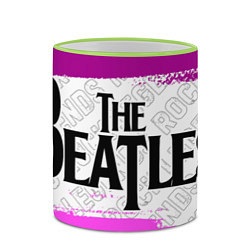Кружка 3D The Beatles rock legends по-горизонтали, цвет: 3D-светло-зеленый кант — фото 2