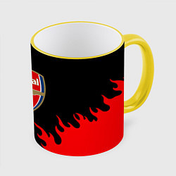 Кружка 3D Arsenal fc flame, цвет: 3D-желтый кант