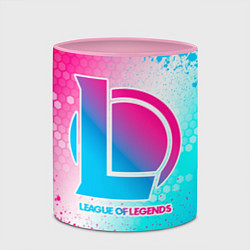 Кружка 3D League of Legends neon gradient style, цвет: 3D-белый + розовый — фото 2