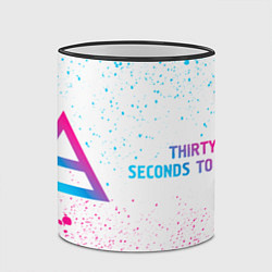 Кружка 3D Thirty Seconds to Mars neon gradient style по-гори, цвет: 3D-черный кант — фото 2