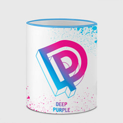 Кружка 3D Deep Purple neon gradient style, цвет: 3D-небесно-голубой кант — фото 2