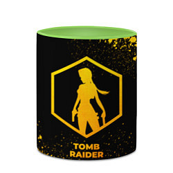 Кружка 3D Tomb Raider - gold gradient, цвет: 3D-белый + светло-зеленый — фото 2