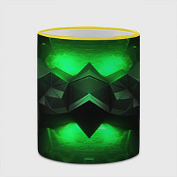 Кружка 3D Абстрактное царство зелени, цвет: 3D-желтый кант — фото 2