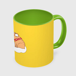 Кружка 3D Влюбленный капибара, цвет: 3D-белый + светло-зеленый