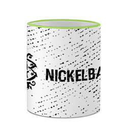 Кружка 3D Nickelback glitch на светлом фоне по-горизонтали, цвет: 3D-светло-зеленый кант — фото 2
