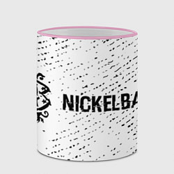 Кружка 3D Nickelback glitch на светлом фоне по-горизонтали, цвет: 3D-розовый кант — фото 2