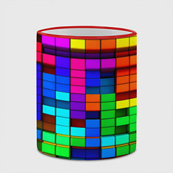 Кружка 3D Радужный кубизм, цвет: 3D-красный кант — фото 2
