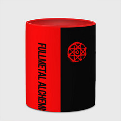 Кружка 3D Стальной алхимик - красная печать Альфонс, цвет: 3D-белый + красный — фото 2
