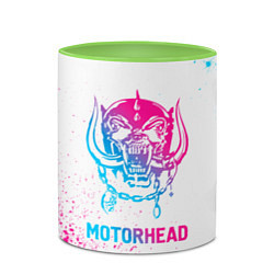 Кружка 3D Motorhead neon gradient style, цвет: 3D-белый + светло-зеленый — фото 2