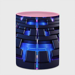 Кружка 3D Плиты абстракции, цвет: 3D-белый + розовый — фото 2