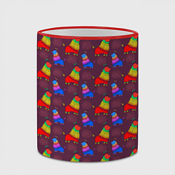 Кружка 3D Разноцветное животное, цвет: 3D-красный кант — фото 2