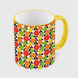 Кружка 3D Citrus pattern, цвет: 3D-желтый кант