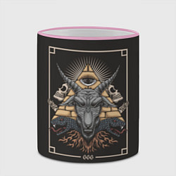 Кружка 3D Бафомет 666, цвет: 3D-розовый кант — фото 2