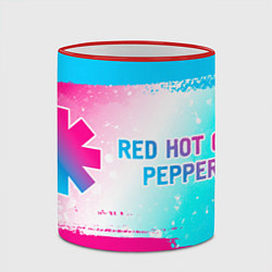 Кружка 3D Red Hot Chili Peppers neon gradient style по-гориз, цвет: 3D-красный кант — фото 2