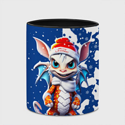 Кружка 3D Новогодний дракошка, цвет: 3D-белый + черный — фото 2