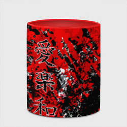 Кружка 3D Японский стиль иероглифы, цвет: 3D-белый + красный — фото 2