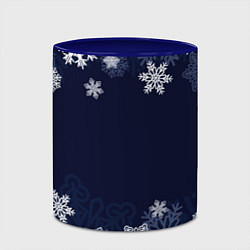 Кружка 3D Воздушные снежинки, цвет: 3D-белый + синий — фото 2