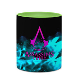 Кружка 3D Assassins Creed flame neon, цвет: 3D-белый + светло-зеленый — фото 2