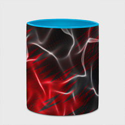 Кружка 3D Дым и красные текстуры, цвет: 3D-белый + небесно-голубой — фото 2