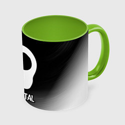 Кружка 3D Babymetal glitch на темном фоне, цвет: 3D-белый + светло-зеленый