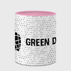 Кружка 3D Green Day glitch на светлом фоне по-горизонтали, цвет: 3D-белый + розовый — фото 2