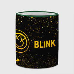 Кружка 3D Blink 182 - gold gradient по-горизонтали, цвет: 3D-зеленый кант — фото 2