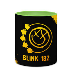 Кружка 3D Blink 182 - gold gradient, цвет: 3D-белый + светло-зеленый — фото 2