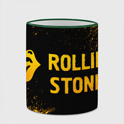 Кружка 3D Rolling Stones - gold gradient по-горизонтали, цвет: 3D-зеленый кант — фото 2