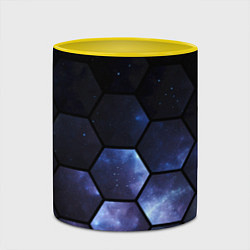 Кружка 3D Космические соты - геометрия, цвет: 3D-белый + желтый — фото 2