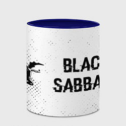Кружка 3D Black Sabbath glitch на светлом фоне по-горизонтал, цвет: 3D-белый + синий — фото 2