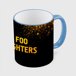 Кружка 3D Foo Fighters - gold gradient по-горизонтали, цвет: 3D-небесно-голубой кант