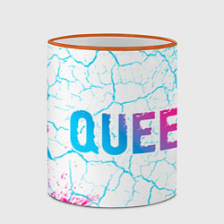 Кружка 3D Queen neon gradient style по-горизонтали, цвет: 3D-оранжевый кант — фото 2