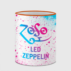 Кружка 3D Led Zeppelin neon gradient style, цвет: 3D-оранжевый кант — фото 2