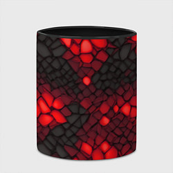 Кружка 3D Красный трескающийся камень, цвет: 3D-белый + черный — фото 2