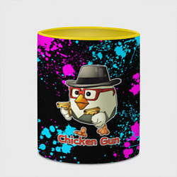 Кружка 3D Chicken gun - neon, цвет: 3D-белый + желтый — фото 2