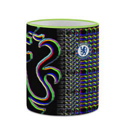 Кружка 3D Chelsea fc glitch, цвет: 3D-светло-зеленый кант — фото 2