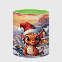 Кружка 3D Дракон снегозавр, цвет: 3D-белый + светло-зеленый — фото 2
