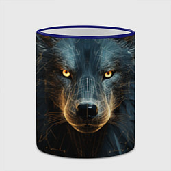 Кружка 3D Волк арт-портрет, цвет: 3D-синий кант — фото 2