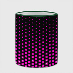 Кружка 3D Розовые квадраты, цвет: 3D-зеленый кант — фото 2