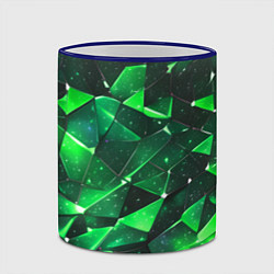 Кружка 3D Зелёное разбитое стекло, цвет: 3D-синий кант — фото 2