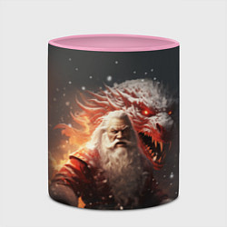 Кружка 3D Дед Мороз и символ года, цвет: 3D-белый + розовый — фото 2