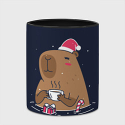 Кружка 3D Новогодняя капибара - 2024, цвет: 3D-белый + черный — фото 2