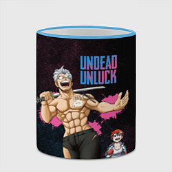Кружка 3D Undead Unluck - Fuuko and Andy, цвет: 3D-небесно-голубой кант — фото 2