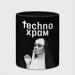 Кружка 3D Techno храм монашка курит, цвет: 3D-белый + черный — фото 2