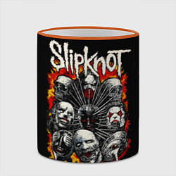 Кружка 3D Slipknot метал-группа, цвет: 3D-оранжевый кант — фото 2