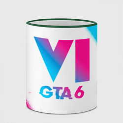 Кружка 3D GTA 6 neon gradient style, цвет: 3D-зеленый кант — фото 2