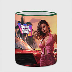 Кружка 3D GTA 6 girl vice city, цвет: 3D-зеленый кант — фото 2